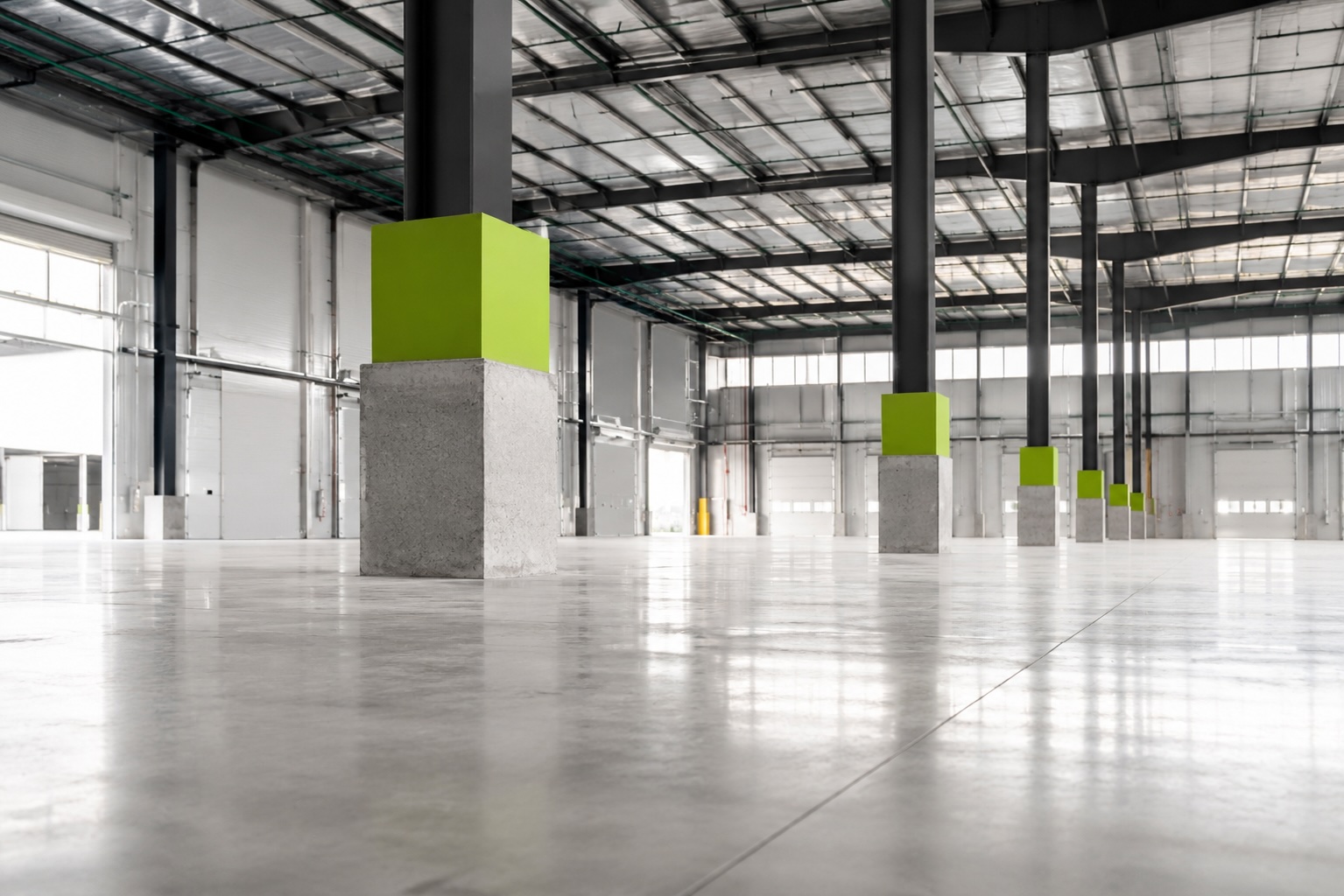 Comparación de piso de concreto y estructura de bodega industrial en Guatemala