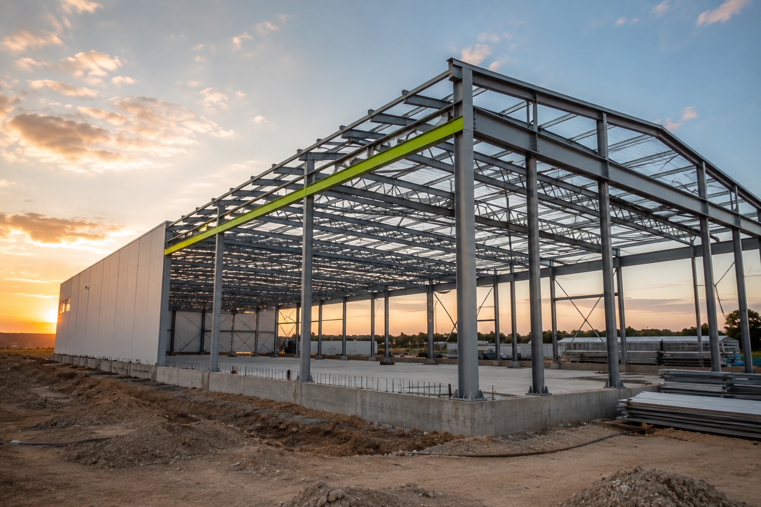 Bodega industrial en construcción como inversión de largo plazo en Guatemala